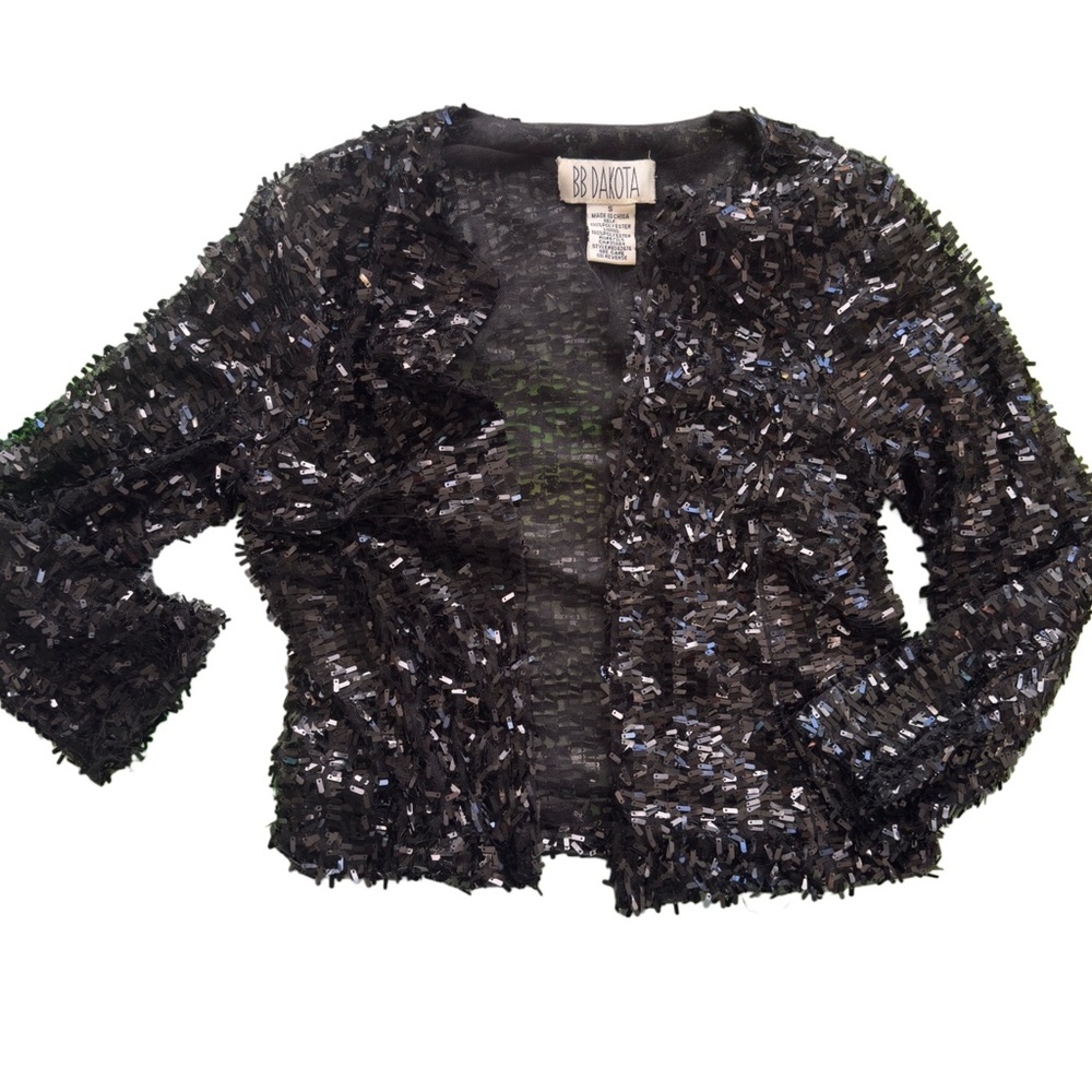BB Dakota Black Sequined Cardigan